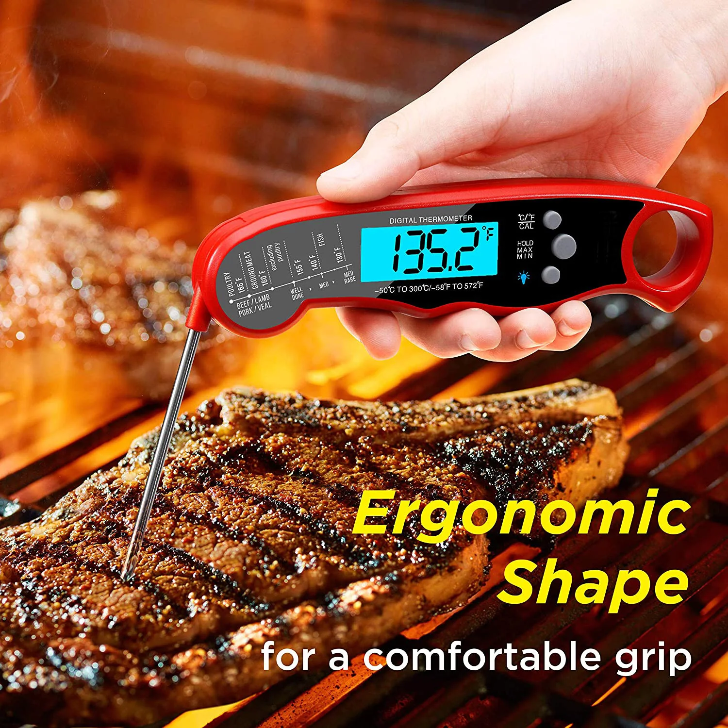 Hot Selling Kitchen Food BBQ Waterproof Instant Read Wireless Digital Meat Thermometer