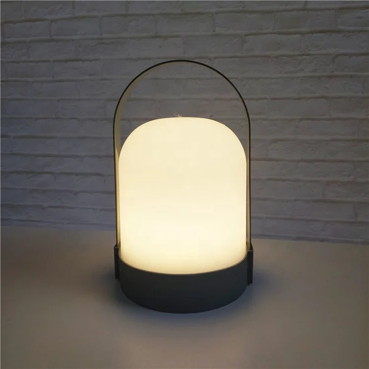 Kanlong Nordic Custom Portable Plastic Battery Operator Home Decorative White Desk Bed Side Night Light Table Lamp For Sale