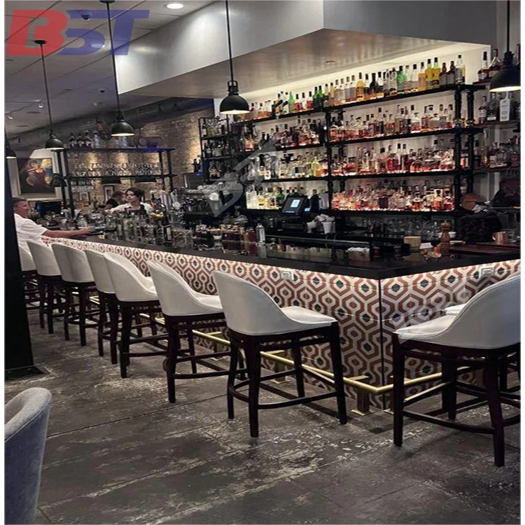 Modern Restaurant Bar Counter Night Club Wine LED Bar Counter Design Music lounged furniture