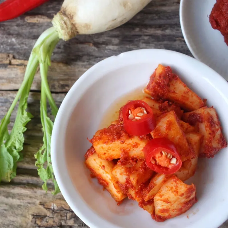 China factory direct sale high quality Export OEM/ODM Appetizer Korean flavor Light Pickled vegetables Radish Kimchi cubes