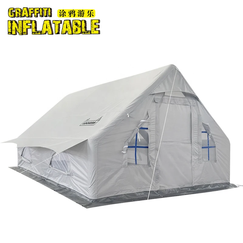 Hot selling four seasons camping white tent waterproof inflatable camping bedroom tent