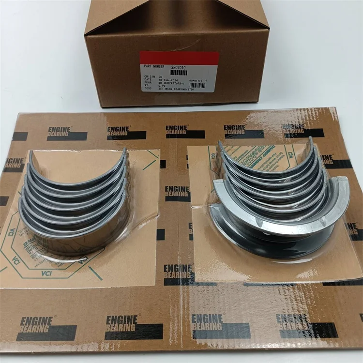 High performance Cummin 4BT 6BT diesel engine construction machinery spare parts main bearing set 3802010