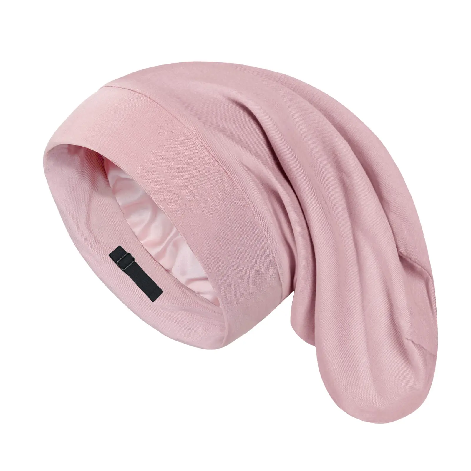 Double layers Modal Mulberry Silk Bonnet Silk Hair Bonnet for Sleeping Silk Sleep Cap Hair Warp with Adjusting Buckle