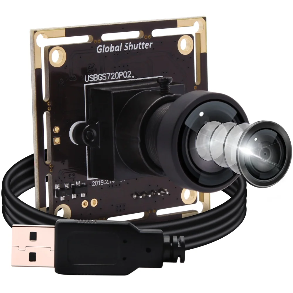 ELP Wide Angle HD Global Shutter USB Camera Module MJPEG 60fps 1280*720 Aptina AR0144 Webcam for Mac Linux Android Windows