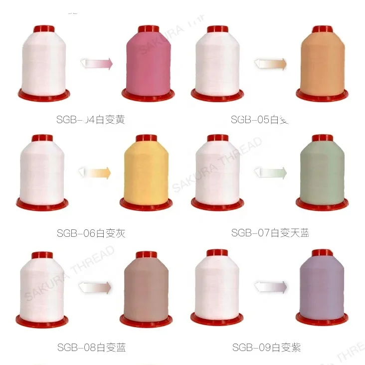 New Fashion UV Color Changing Thread For Embroidery Weaving 150d/2 High tenacity thread