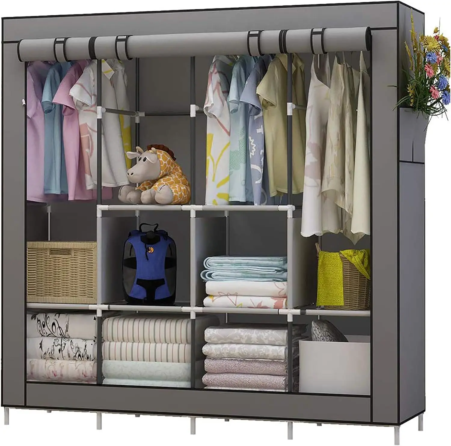 Foldable pp plastic material cube wardrobe make up organizer storage