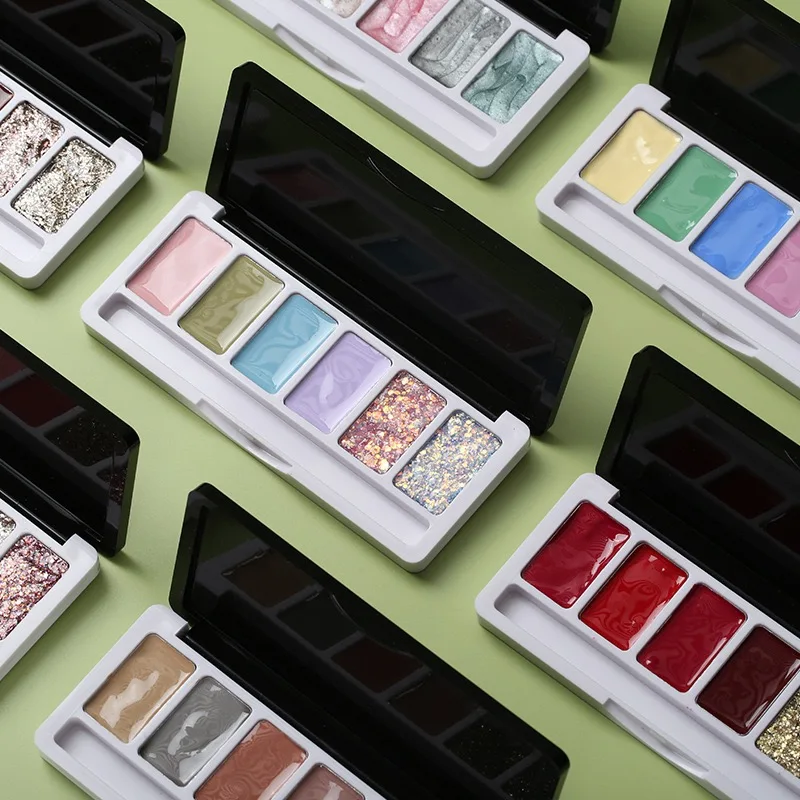 MyBeautyNails OEM Private Logo 6 Color Set Nail Art Pudding Clay Color Gel HEMA Free Organic Solid Cream Gel Nail Polish Palette