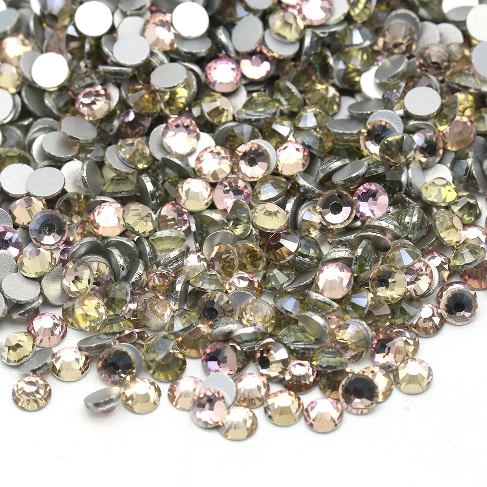 Wholesale Over 120 colors SS2-SS40 Multi sizes Red Volcano Glass Rhinestone Flat Back Rhinestone Bulk For Nail Cup DIY