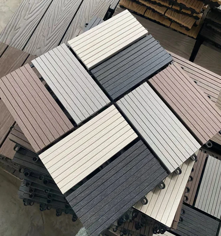 Contemporary WPC Outdoor & Indoor Decking Tiles Smooth Waterproof Wood-Plastic Composite Flooring for Garden Application