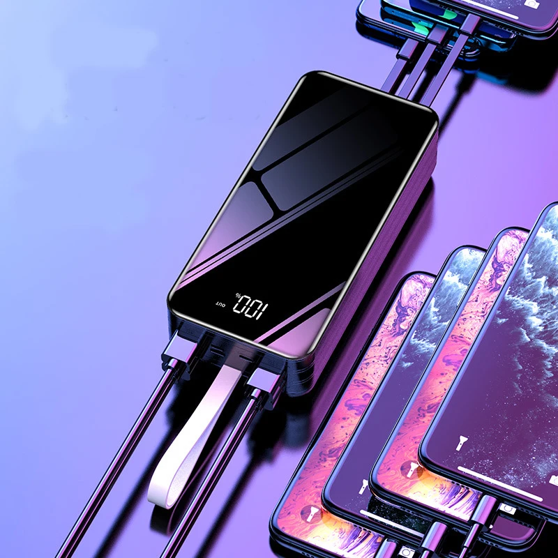 wholesale powerbank 10000mah big capacity portable phone charger fashionable power bank 80000mah price with led flashlight