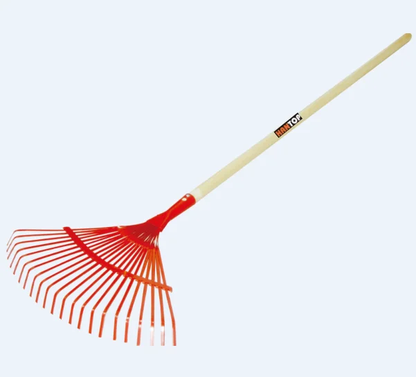 41636  22T leaf rake with long wooden handle
