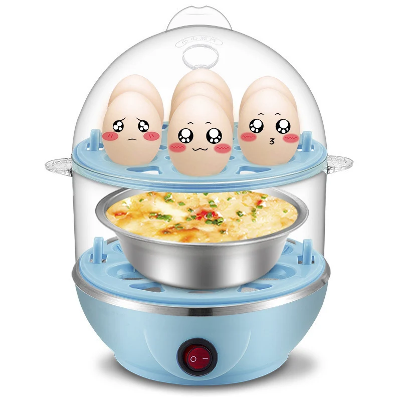 Multifunction Double Layers Food Steamer 350w Food Heating Steamer Egg Boilier Cooker For Home Breakfast