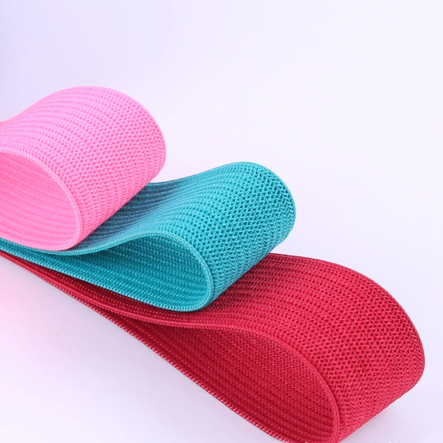 Heavy duty colourful elastic webbing tape stretch knitted elastic band for clothing