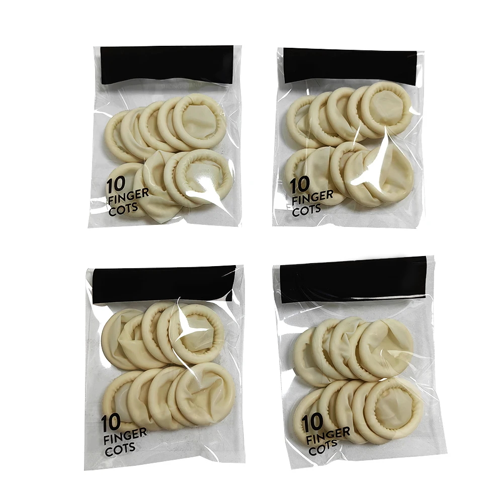 ALLESD 10pc Latex Finger Cots Natural Latex Disposable Finger Sleeve for Industrial Use