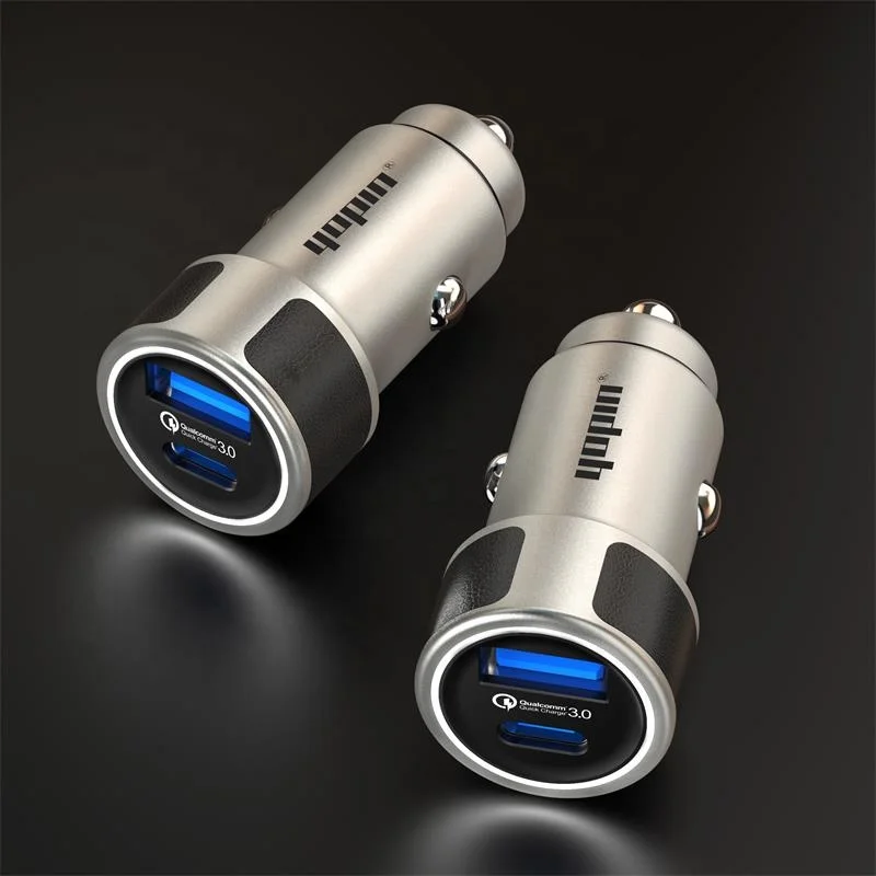 
new design branded quality metal qc car charger,type-c car charger 
