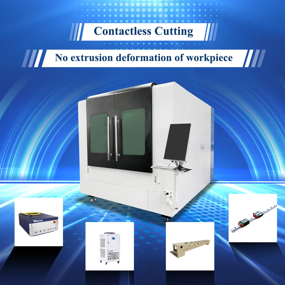 MKLASER 1515 High precision carbon Stainless steel Metal 1000W  Mini fiber laser cutting machine price