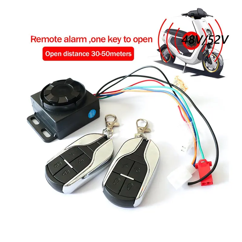 Anti-theft Alarm 48V 60V 72V for Electric Bicycle Electric Scooter Motorcycle Remote Control Lock for Electric Motorcycles
