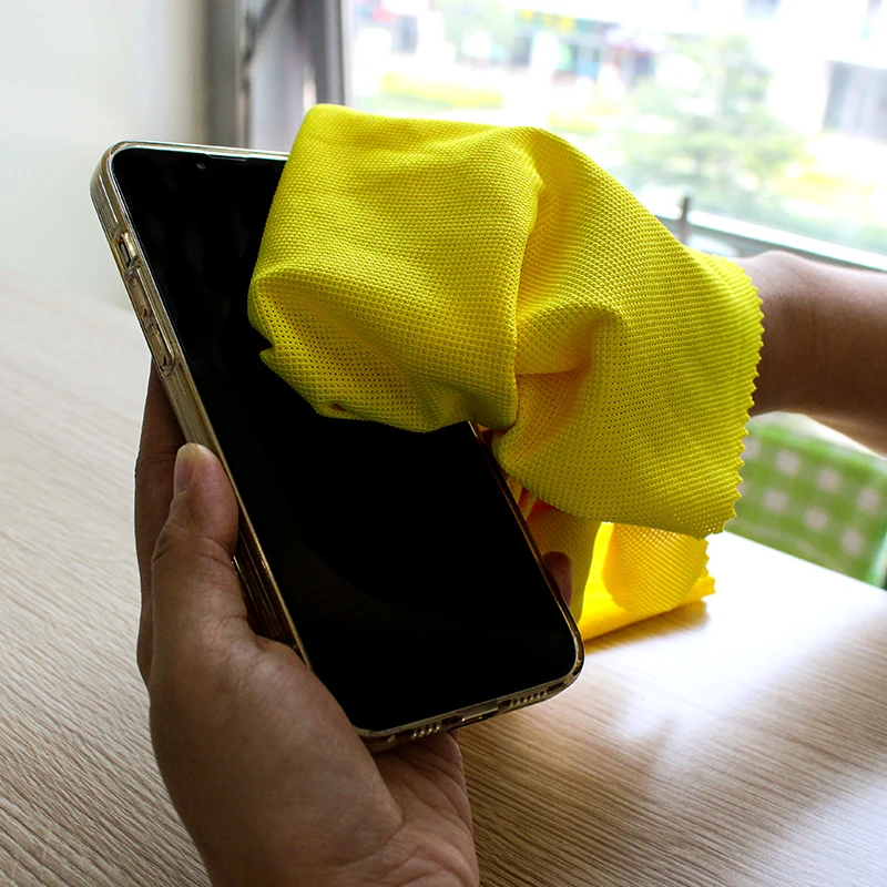 OEM customized microfiber window car wash edgeless micro fiber glass wiping cleaning cloth for polishing