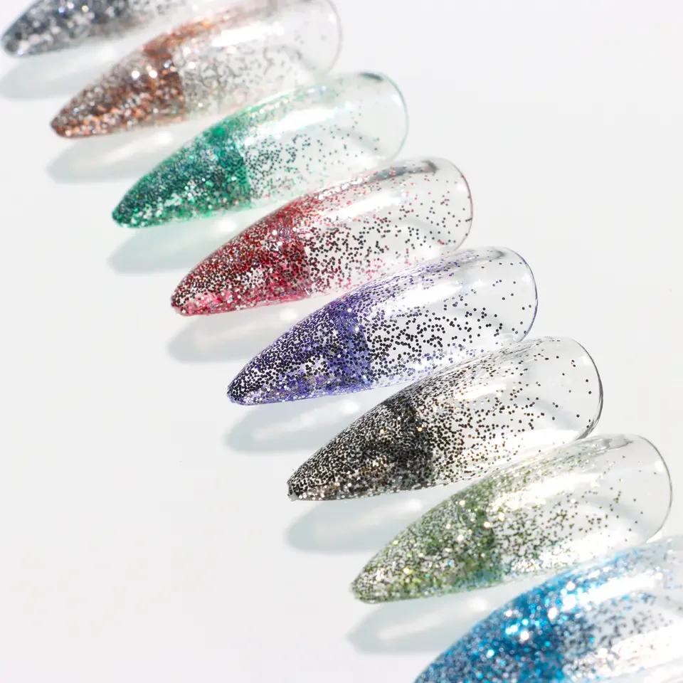 KNC Glitter Ombre Spray Powder for Nail 7.5g 12colors powder not clog easy to achieve gradient effect OEM private labels