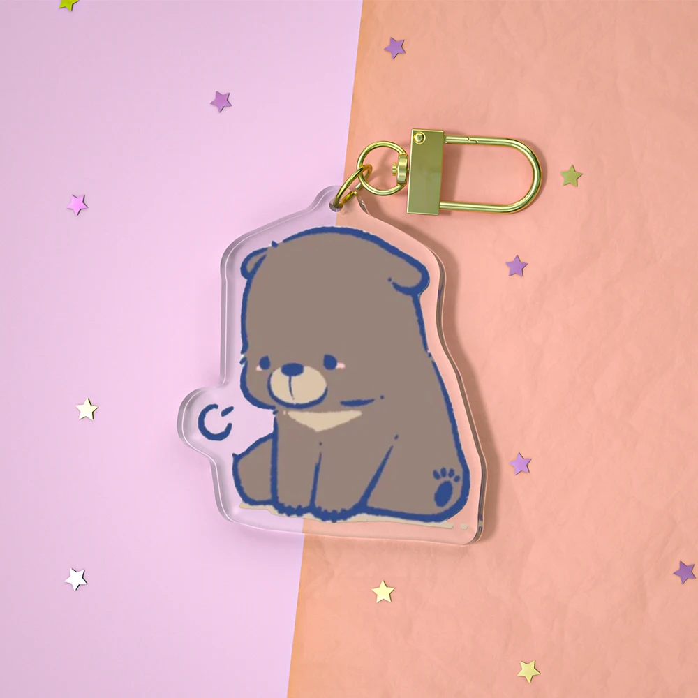 Wholesale Custom cute Acrylic Keychain Kawaii Acrylic Round Charms Keychain Clear Anime Figure Acrylic Keychain