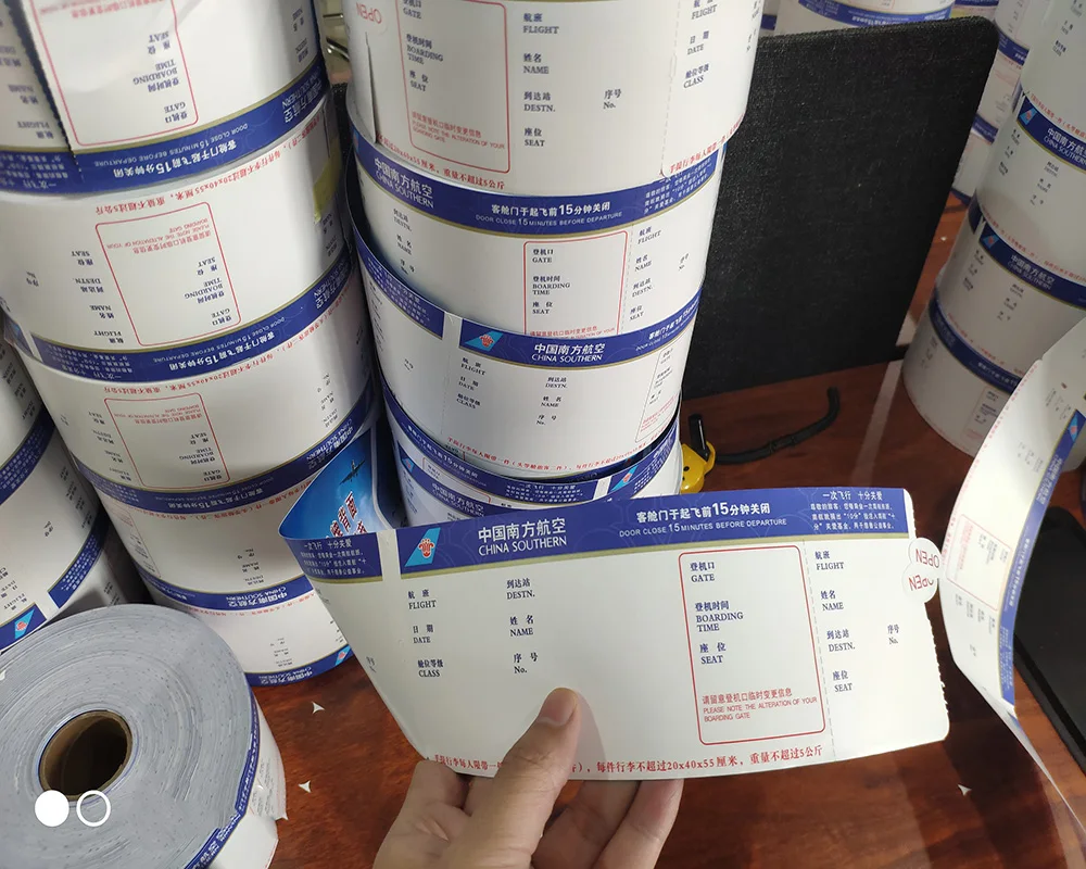  Boarding Pass Ticket Airline Wholesale Custom Thermal Paper