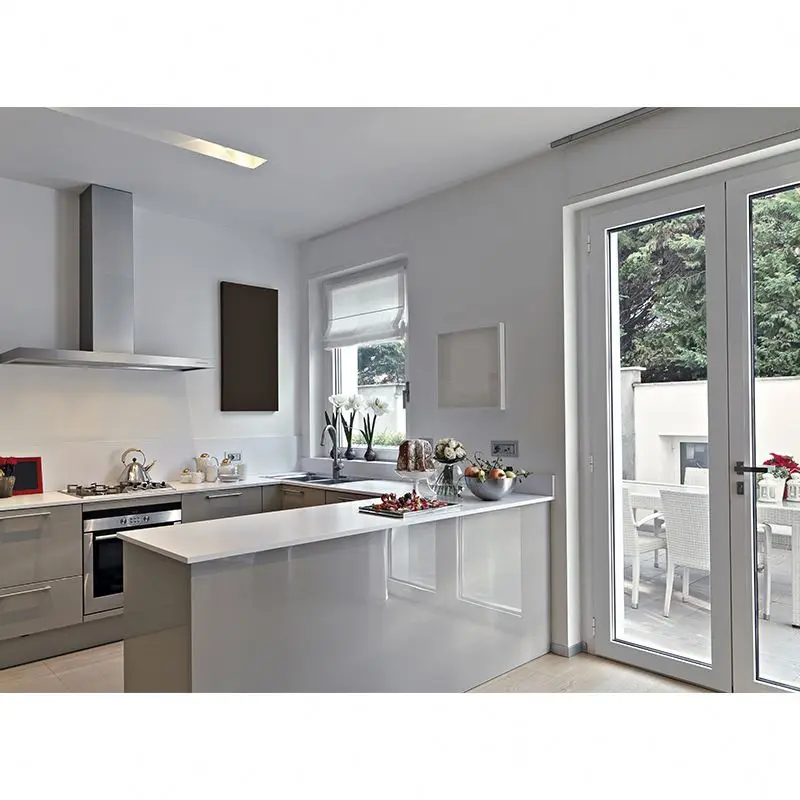 Black Cabinet Handles Waterproof Design Mfc Bulit-in Kitchen Complete Kitchens