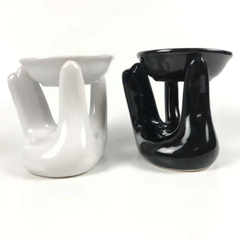 Ywbeyond Home Decoration Buddha Hand oil burner Ceramic Tealight Candle Holder Essential Oil Incense Burner Wax Warmer