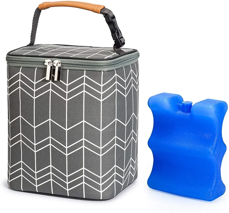 Leakproof Breast Milk Cooler Breastmilk Storage Bag Cooler Baby Bottle Bag with Portable Handle Ice Pack For Mummies