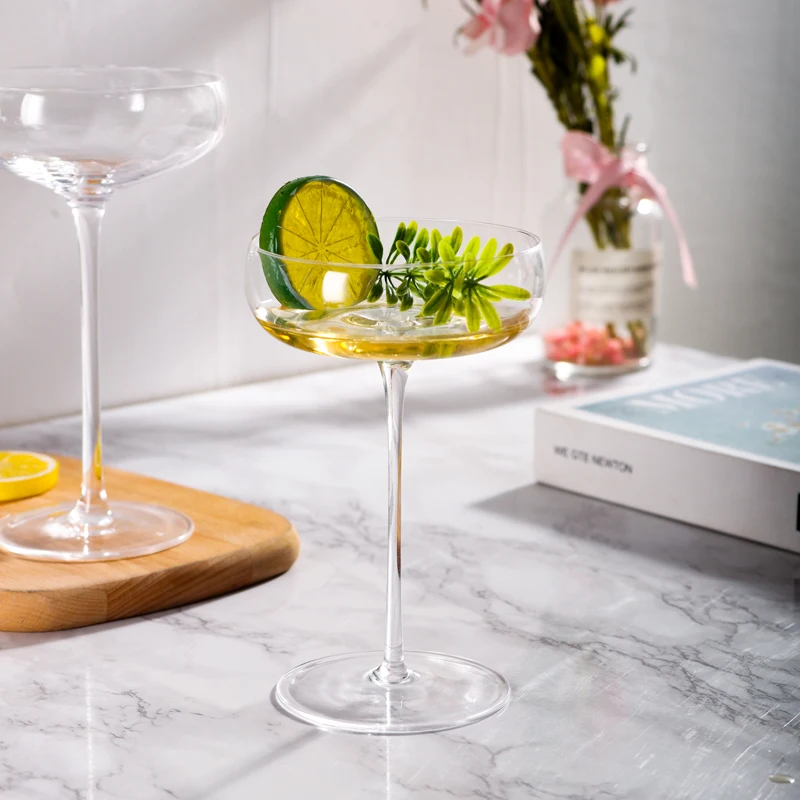 Ice Cream Juice Cocktail Glass Vertical stripe transparent crystal glass goblet cup