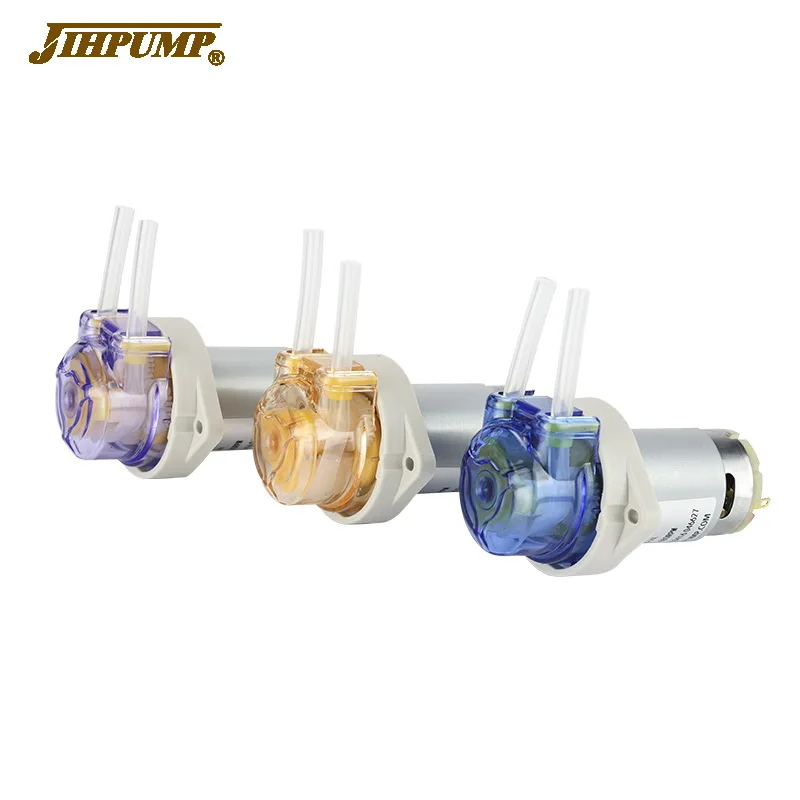 JIHPUMP двигатель постоянного тока мини микро лучшая трубка перистальтический насос скорость потока купить водяную жидкость заполнение дозирующие насосы