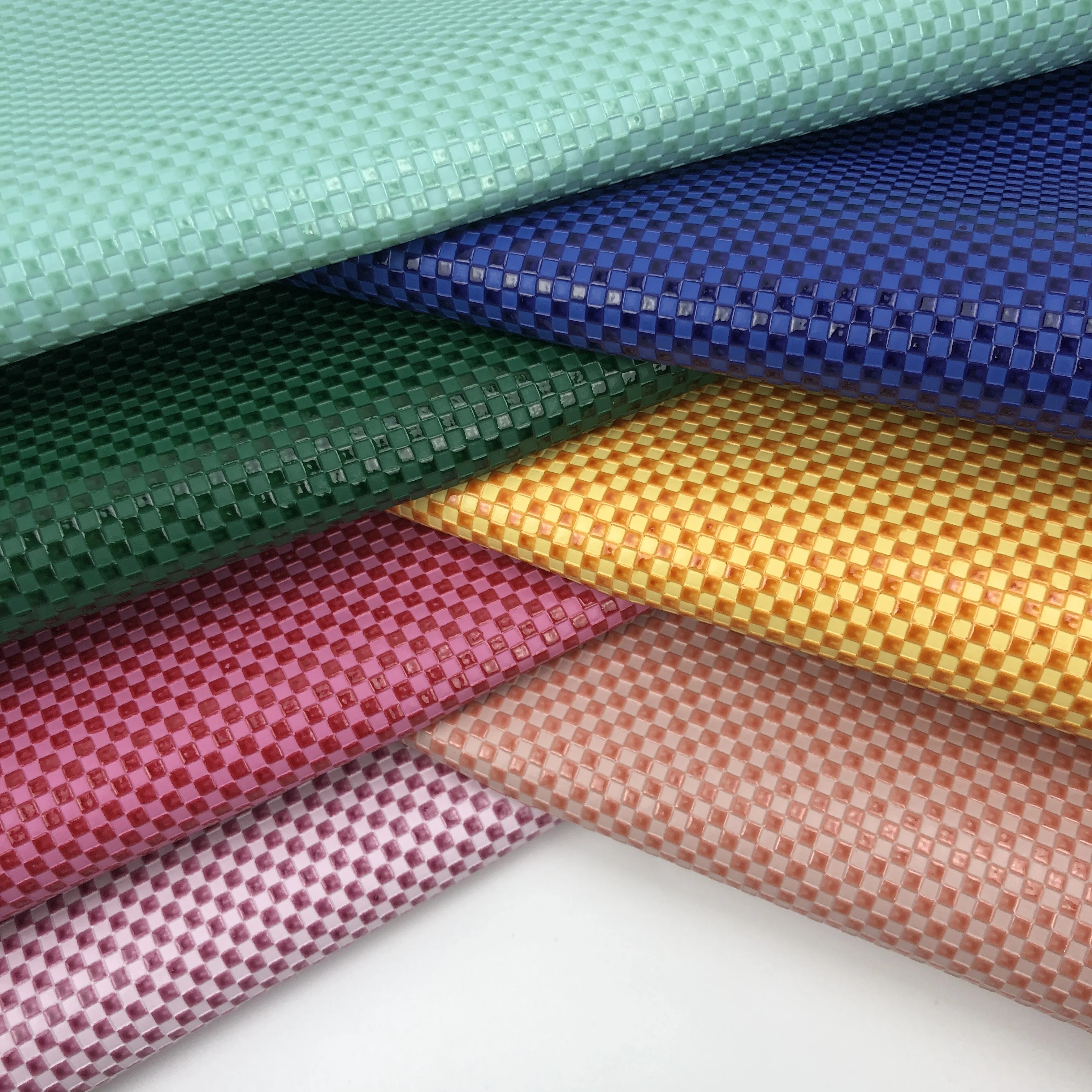 new design synthetic leather diamond pattern for hand bags PVC faux leather fabric for notebook, pack, cover, handbag, luggage