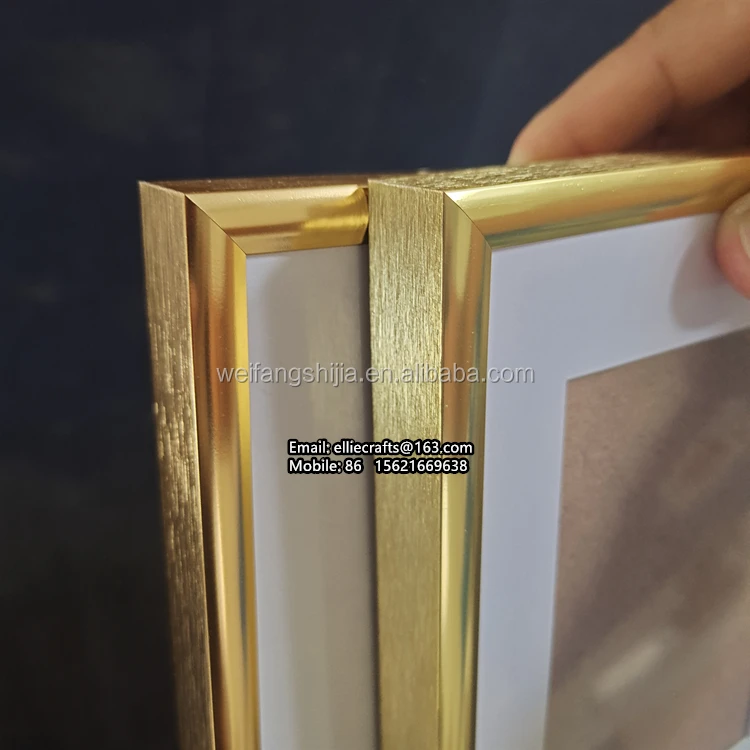 factory wholesale all size metal aluminum photo picture frame with passepartout and plastic glass wall art poster frame