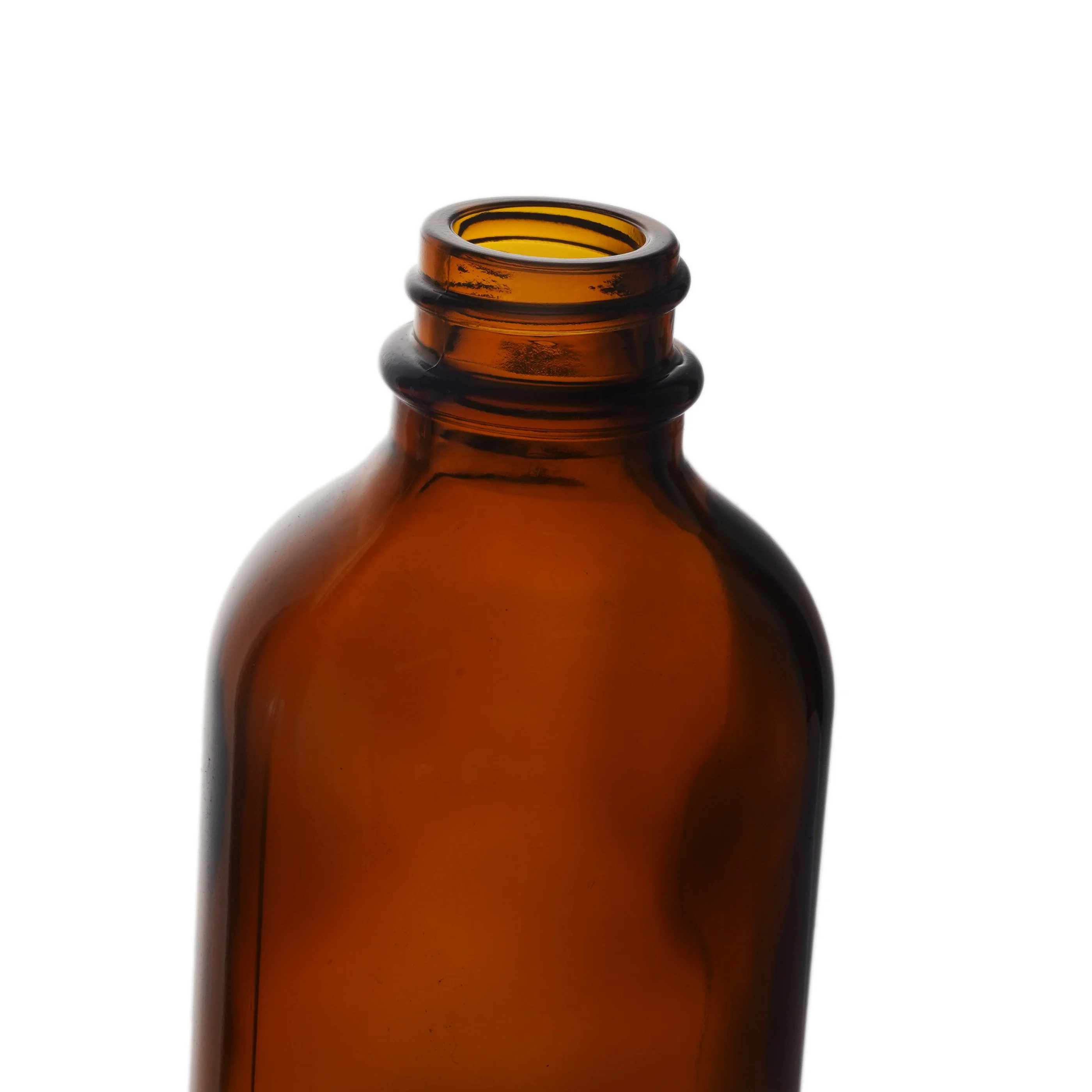 Berlin Packaging Food Grade Boston Round Frosted Amber Beverage Bottle Customized Logo 34oz Glass Orange Juice Milk Bottle