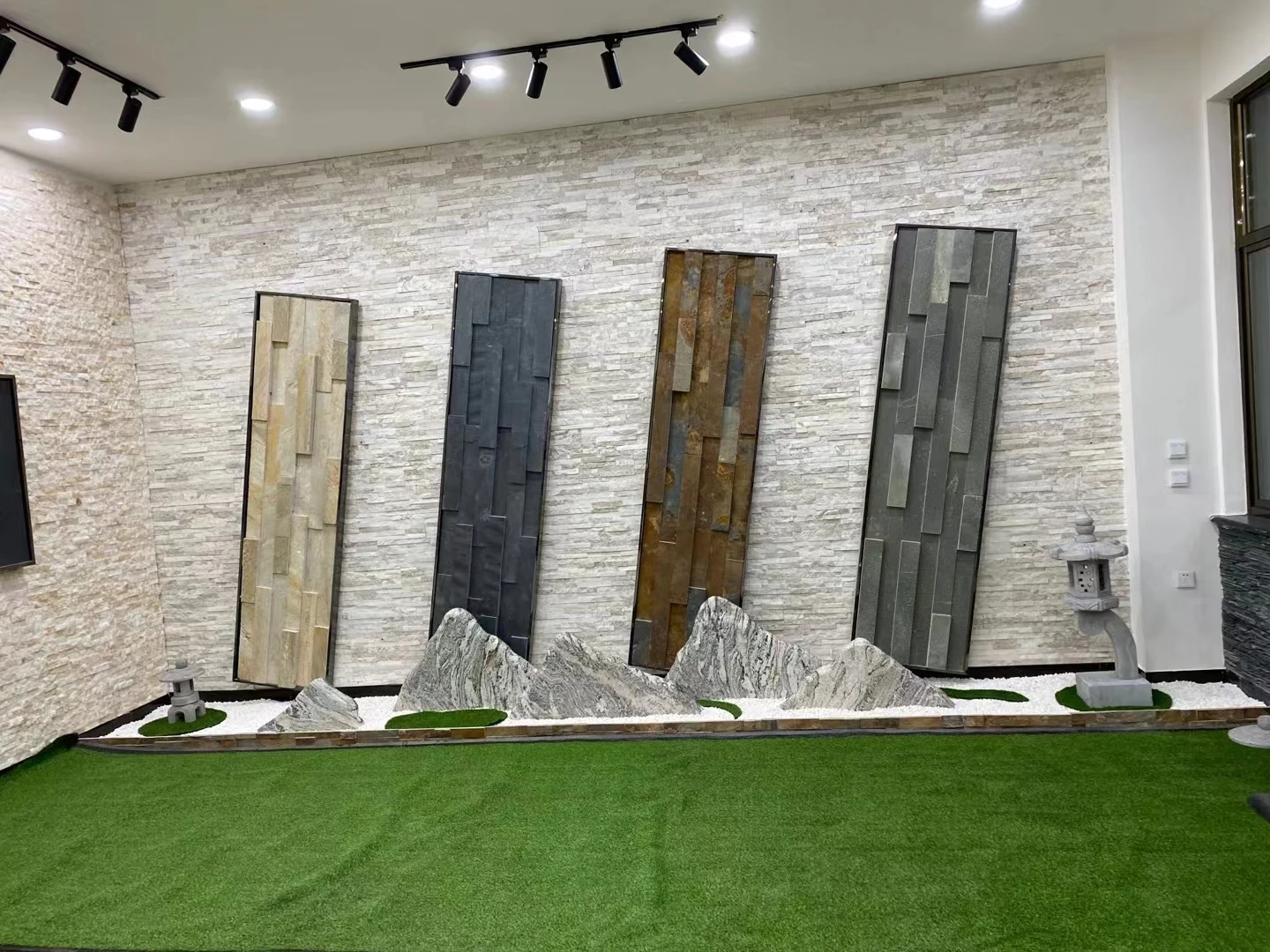 cut to size customized mushroom surface background wall cladding natural black slate culture stone