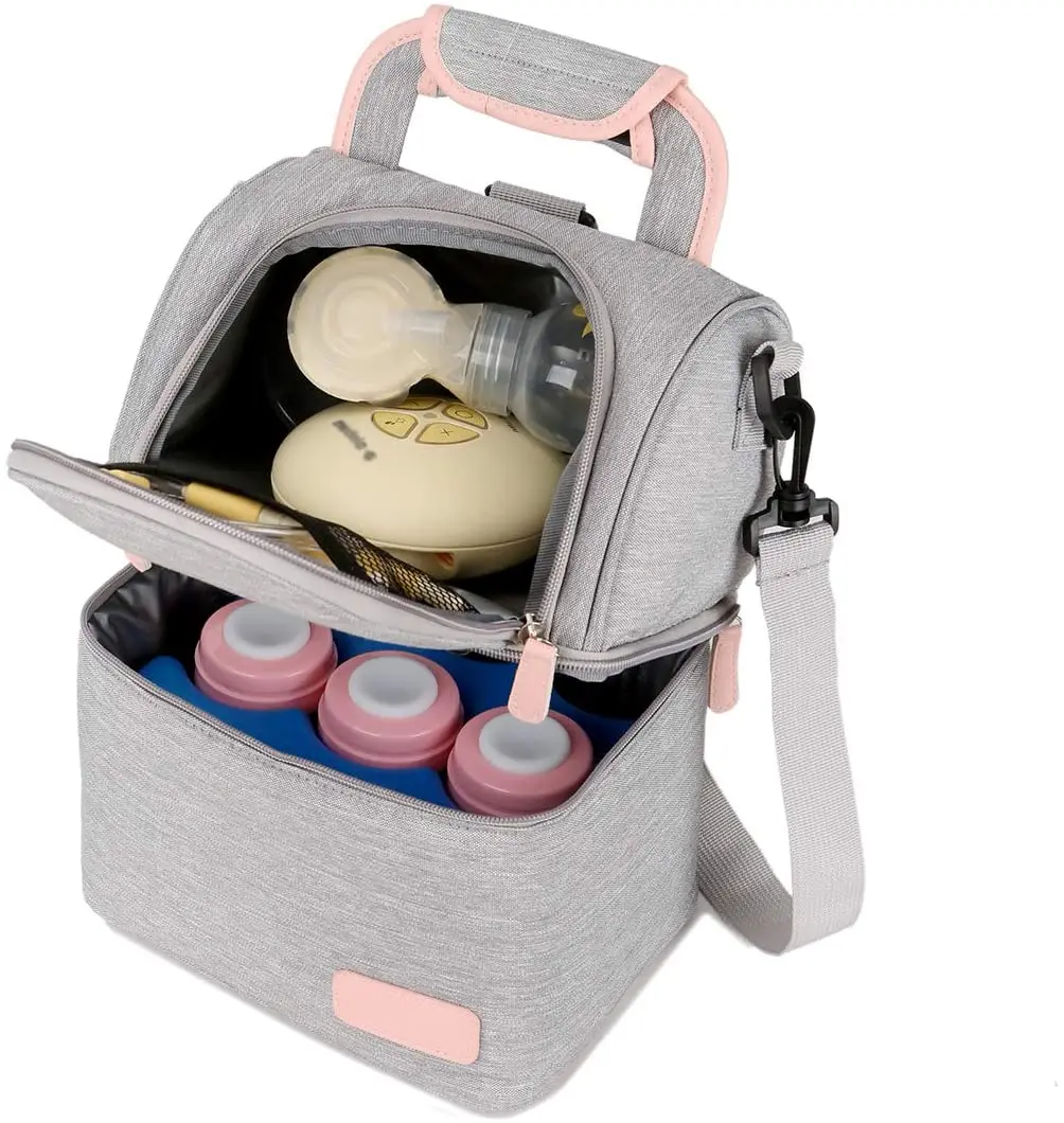 Breast Pump Backpack Breastmilk Cooler & Insulated Baby Bottle Bag Waterproof - Portable Thermal Insulated Lunch Bag