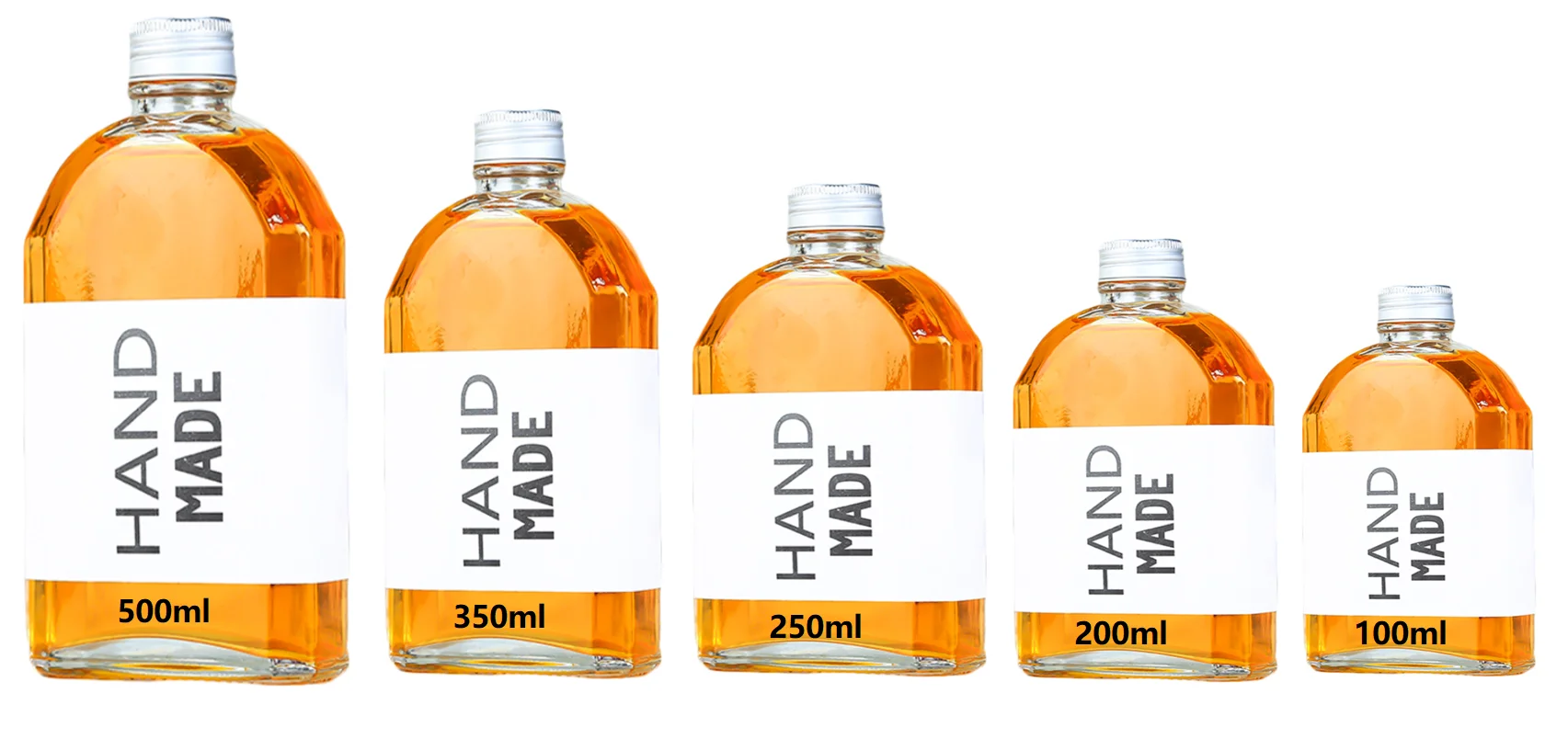 100ml 200ml 250ml 350ml 500ml  clear flat cold brew coffee glass bottle for coffee beverage wine  milk tea with aluminum cap