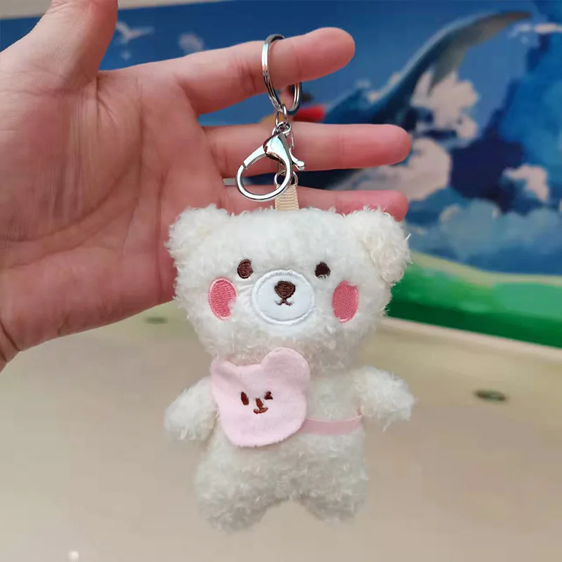 Kawaii Plush Keychain Stuffed Toys bear Toy School bag /handbag Decoration Charm Cartoon Keychain For Girls Christmas Gift