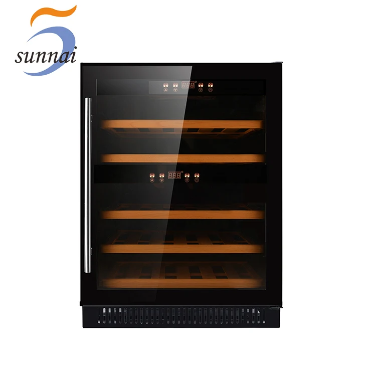 Sunnai Small Two Zone Built In Under Counter Wine Storage Cooler With Lock