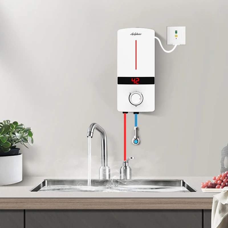 220 кВт, 240-в, мини светодиодный дисплей, Одобрено CE, для ванной комнаты, для гейзера, Мгновенный Электрический Душ, горячий проточный водонагреватель