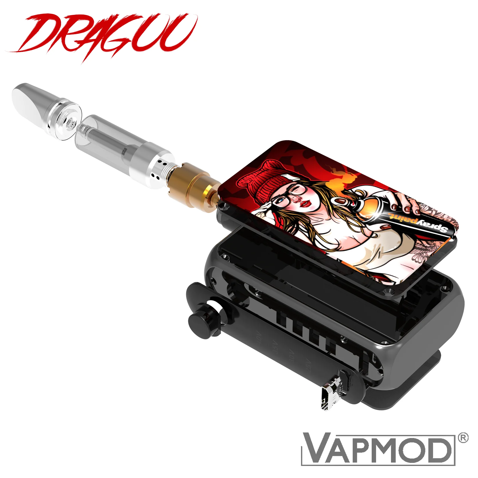 3D мод магнитный нижний поток воздуха Vapmod Dragoo 510 резьбовой бокс вейп предварительный нагрев CBD батарея для