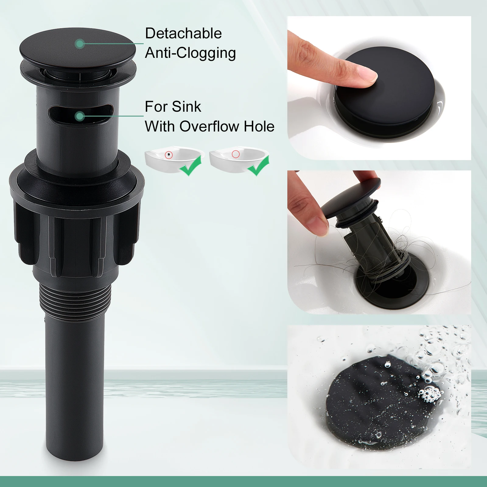 CUPC Single Handle Waterfall Luxury Bidet Black Faucet Bathroom Basin Waterfall Taps Faucet Black Mixer Tap Faucets