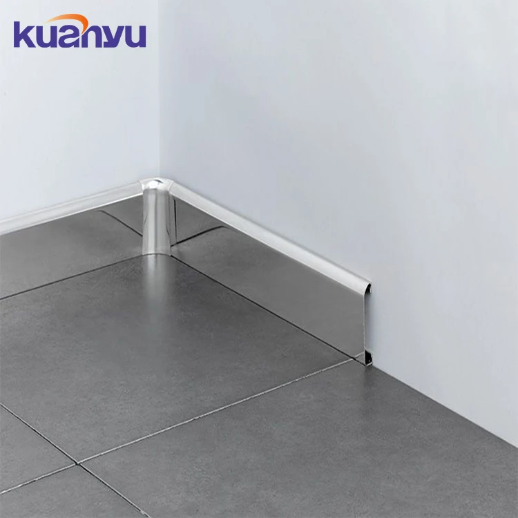 Gold Stainless Steel Skirting Baseboard Trim Baseboard Decorative For Wall Corner Strip Skirting Board With Led Light