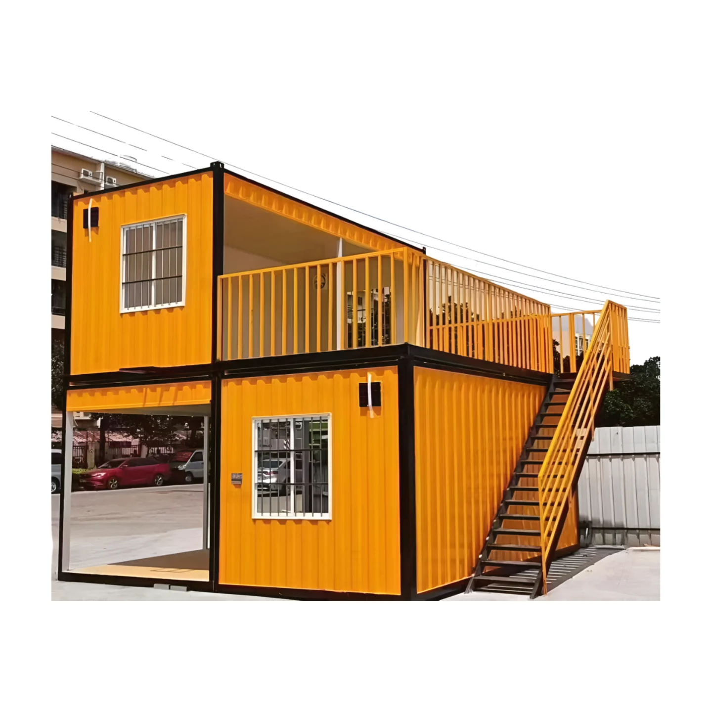 Factory Customized 20ft Mobile Container Office Living Prefab Container Homes Flat Pack Container Modern Steel Security Door
