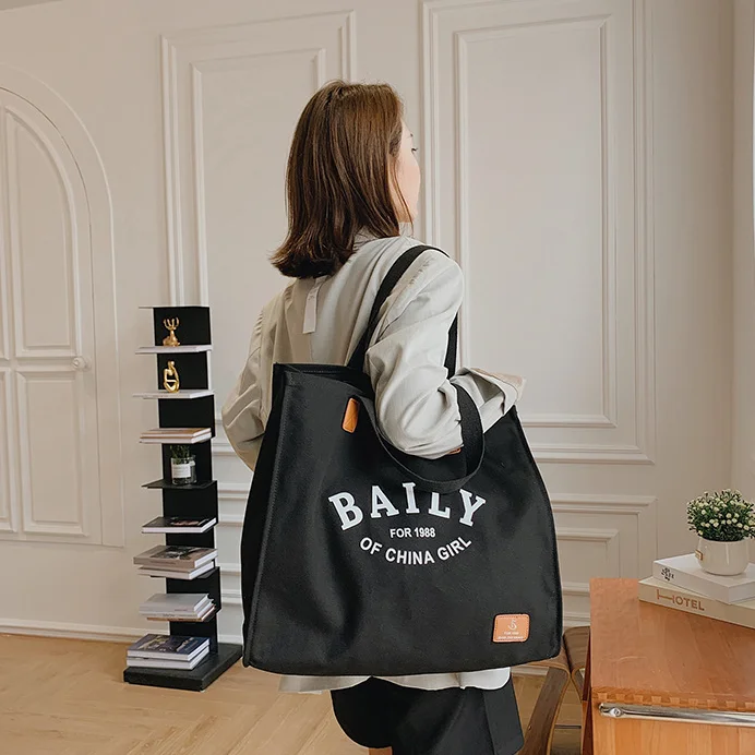 Recycled Cotton Canvas Fabric Garment Bag Extra Large Heavy Duty Organic Canvas Cotton Tote Bags with Custom Printed Logo