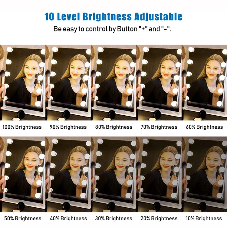 Hollywood Style LED Vanity Mirror Lights Kit with 10 Dimmable Bulbs