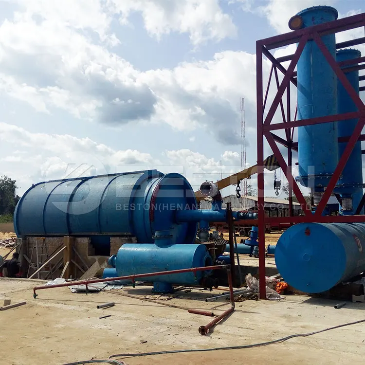 Beston Hot Sales Tyre Recycling Plant Waste Tyre Plastic Pyrolysis Machine With Installation