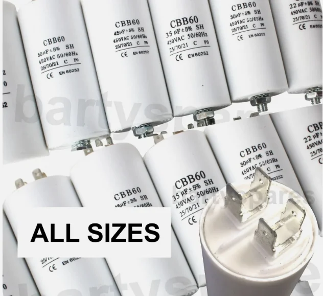 Start Run Motor Capacitor Compressor Air conditioning Water Pump 450v μF CBB60 All Size