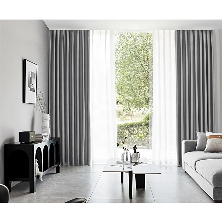New Product Factory Supply Blackout High Density Silk  Curtain