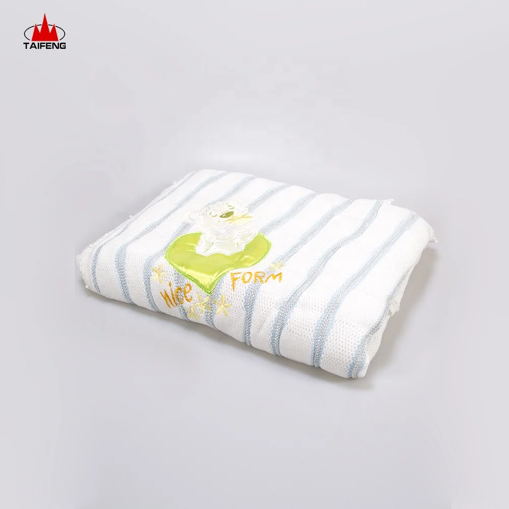 Yarn Dyed Cotton Knit Baby Blanket Gift Set,blanket For Baby