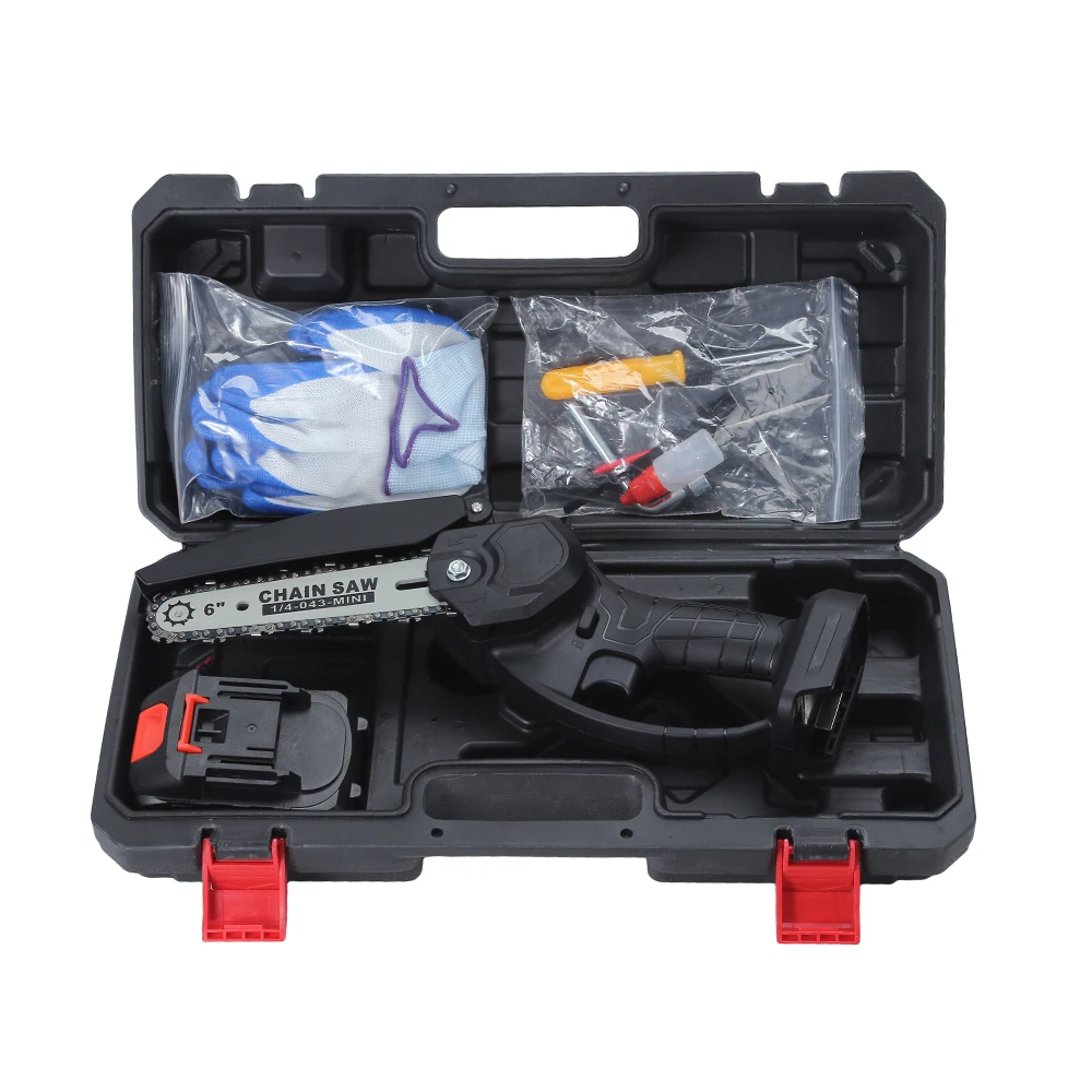 Outdoor Wood Cutting Tool Factory Supply Mini Cordless Electric Chain Saw Power Lithium Battery Chainsaw